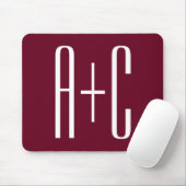 Initialen voor eenvoudige paren | White en Bourgog Muismat (Met muis)