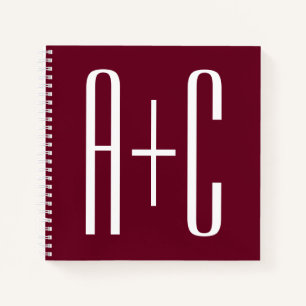 Initialen voor eenvoudige paren   White en Bourgog Notitieboek