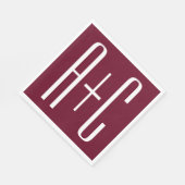 Initialen voor eenvoudige paren | White en Bourgog Servet (Hoek)