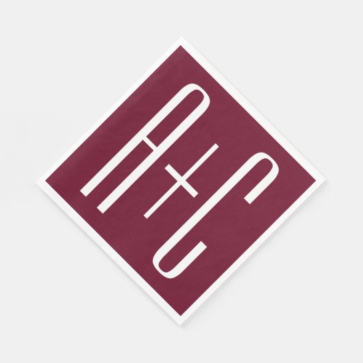 Initialen voor eenvoudige paren | White en Bourgog Servet (Hoek)