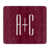 Initialen voor eenvoudige paren | White en Bourgog Snijplank (Voorkant)