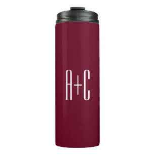 Initialen voor eenvoudige paren   White en Bourgog Thermosbeker