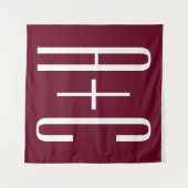 Initialen voor eenvoudige paren | White en Bourgog Wandkleed (Voorkant (horizontaal))