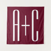 Initialen voor eenvoudige paren | White en Bourgog Wandkleed (Voorkant)