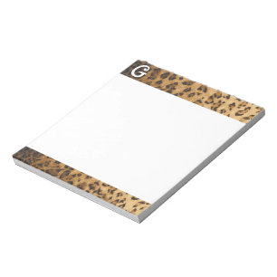 Initialen voor G-monogram afdrukken van luipaard Notitieblok