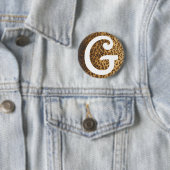 Initialen voor G-monogram afdrukken van luipaard Ronde Button 5,7 Cm (In situ)