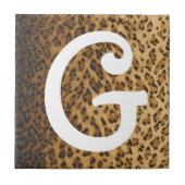 Initialen voor G-monogram afdrukken van luipaard Tegeltje (Voorkant)