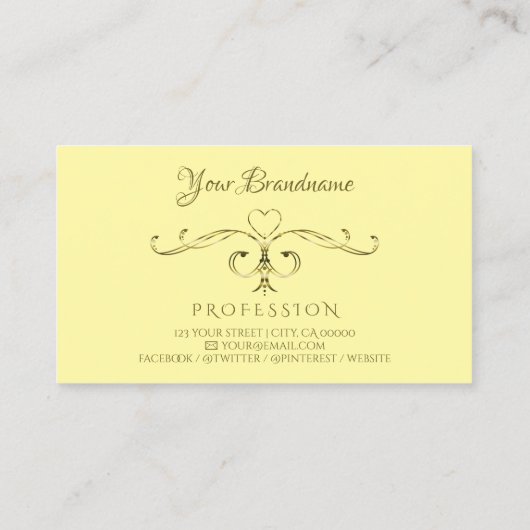 Initialen voor gouden  hoeken voor e-mail op crème visitekaartje (Achterkant)