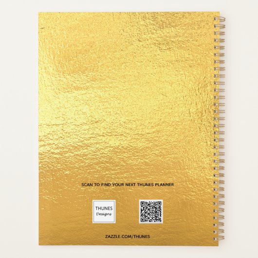 Initialen voor goudmetaalfotomonogram 2023 planner (Achterkant)