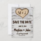 Initialen voor het hart van de boomstam van de Bir Kaart (Voorkant)