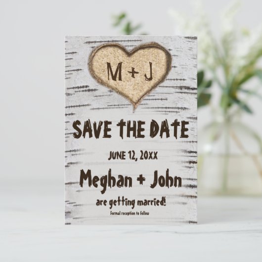 Initialen voor het hart van de boomstam van de Bir Kaart (Staand voorkant)