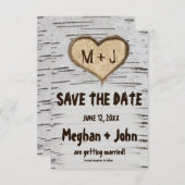 Initialen voor het hart van de boomstam van de Bir Kaart (Voorkant / Achterkant)