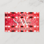 Initialen voor het vangen van oogvis Rood Glitter  Visitekaartje (Voorkant)