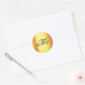 Initialen voor huwelijksgoudmonogram ronde sticker (Envelop)