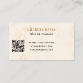 Initialen voor marmer gold monogram Qr code logo Visitekaartje (Achterkant)