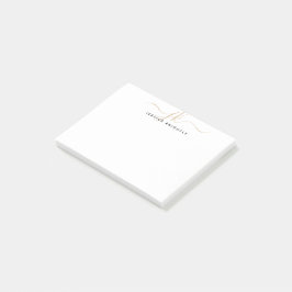 Initialen voor modern script Gold Minimal Post-it® Notes
