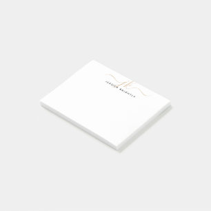 Initialen voor modern script Gold Minimal Post-it® Notes