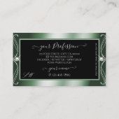 Initialen voor ornamental Black Green Sparkle Diam Visitekaartje (Achterkant)