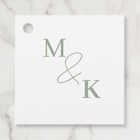 Initialen voor paren Monogram Bedankjes Labels (Voorkant)