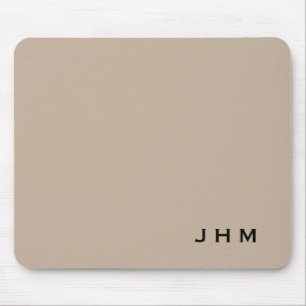 Initialen voor professionele beige en zwarte monog muismat