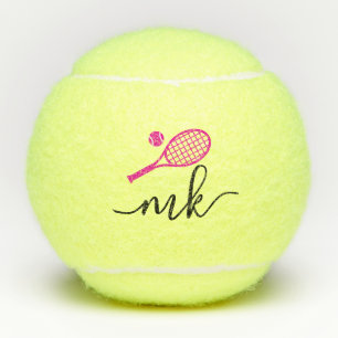 Initialen voor roze meisjeslogo tennisballen