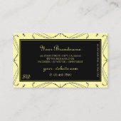 Initialen voor sierzwarte crème met mousserende di visitekaartje (Achterkant)