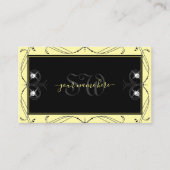 Initialen voor sierzwarte crème met mousserende di visitekaartje (Voorkant)