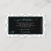 Initialen voor sierzwarte witte mousserende diaman visitekaartje (Achterkant)