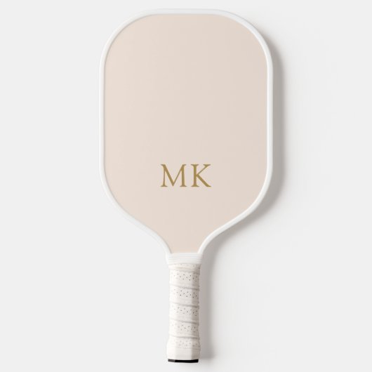 Initialen voor speciaal uitgelijnd bleekroze goudm pickleball paddle (Achterkant)