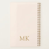 Initialen voor speciaal uitgelijnd bleekroze goudm planner (Achterkant)