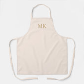 Initialen voor speciaal uitgelijnd bleekroze goudm schort (Voorkant)