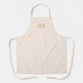 Initialen voor speciaal uitgelijnd bleekroze goudm schort
