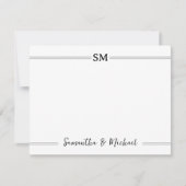 Initialen voor weddenschap Monogram Paar naam op m Notitiekaartje (Voorkant)