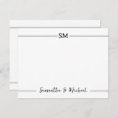 Initialen voor weddenschap Monogram Paar naam op m Notitiekaartje (Voorkant / Achterkant)