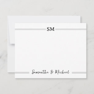 Initialen voor weddenschap Monogram Paar naam op m Notitiekaartje