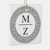 Initialen voor weddenschappen met Grieks sleutelon Keramisch Ornament (Rechts)