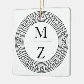 Initialen voor weddenschappen met Grieks sleutelon Keramisch Ornament (Links)