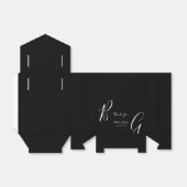 Initialen voor zwart-wit monogram bedankdoosjes (Uitgevouwen)