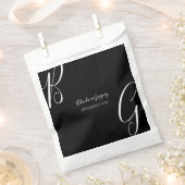 Initialen voor zwart-wit monogram bedankzakje (Geknipt)