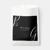 Initialen voor zwart-wit monogram bedankzakje (Voorkant)