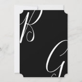 Initialen voor zwart-wit monogram kaart (Achterkant)