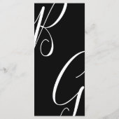 Initialen voor zwart-wit monogram menu (Achterkant)