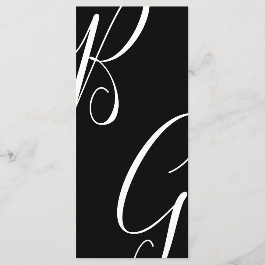 Initialen voor zwart-wit monogram menu (Achterkant)