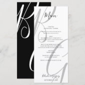 Initialen voor zwart-wit monogram menu (Voorkant / Achterkant)
