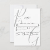 Initialen voor zwart-wit monogram RSVP kaartje (Voorkant)