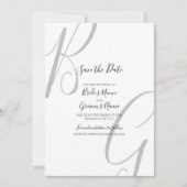 Initialen voor zwart-wit monogram save the date (Voorkant)