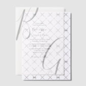 Initialen voor zwart-wit monogram vellum uitnodigingen (Offset (Uitnodiging))