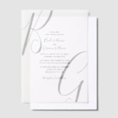 Initialen voor zwart-wit monogram vellum uitnodigingen (Offset)