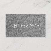Initialen | Weefsel Grijze Textuur Achtergrond Visitekaartje (Voorkant)