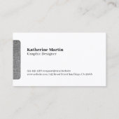 Initialen | Weefsel Grijze Textuur Achtergrond Visitekaartje (Achterkant)